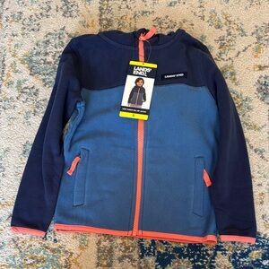 Lands' End Kids' Navy and Coral Zip-Up Hoodie